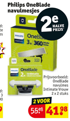 2 3 philips oneblade navulmesjes 2. intimate halve navulmes vrouw stuks 
