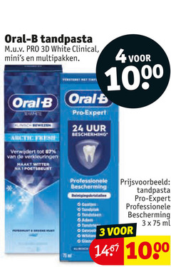  oral-b tandpasta 1 3 4 24 1000 oral b pro 3d white multipakken oralb bewezen expert uur bescherming verwijdert verkleuringen witter professionele candy ml 