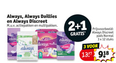  1 2 3 12 always discreet actiepakken multipakken 5x pads normal stuks 