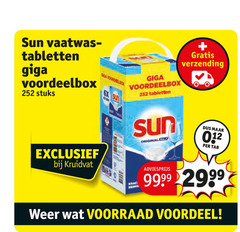  sun vaatwas tabletten giga stuks original verzending kruidvat weer voordeel 