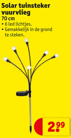  6 solar tuinsteker vuurvlieg cm led lichtjes grond steken 