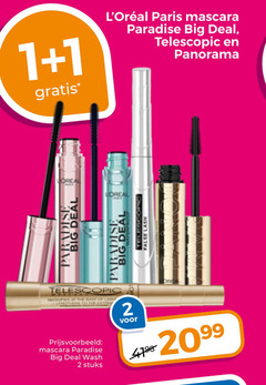  1 2 paris mascara paradise big deal telescopic panorama loreal wash stuks 
