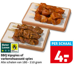  4 180 210 beter leven dieren bescherming bbq kipspies spies schalen schaal 
