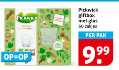 pickwick thee 60 tea moments theeglas giftbox glas zakjes pak 