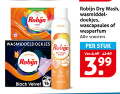  robijn wasmiddel 16 classics color scan dry wash spray kleding doekjes wascapsules soorten stuk black velvet original 