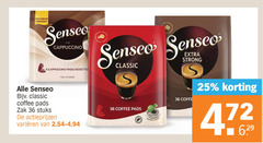  douwe egberts senseo koffiepads 8 25 36 180 nouveau cappuccino pads posities classic coffee zak stuks varieeren naturally good strong 