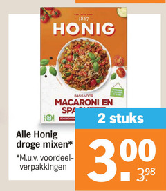  honig maaltijdmix 2 1867 basis macaroni spa droge mixen m.u.v voordeel stuks 00 3 