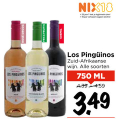 rode wijn witte rose 18 25 750 nix18 jaar legitimatie alcohol rosee droog fris fruitig soepel pinguinos zuid afrikaanse soorten ml 