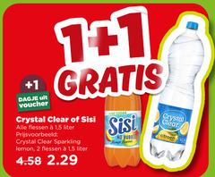  crystal clear sisi fruitdrank frisdrank 1 2 voucher flessen 5 liter sparkling lemon zero sugar bubbles mango flavour koolzuur citroen 