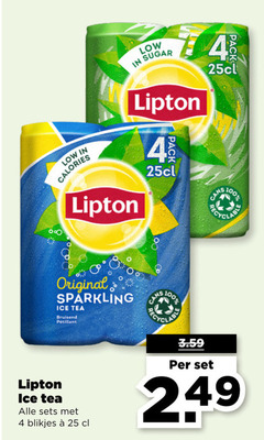  lipton ice tea 4 25 100 sugar calories pack original bruisend blikjes 
