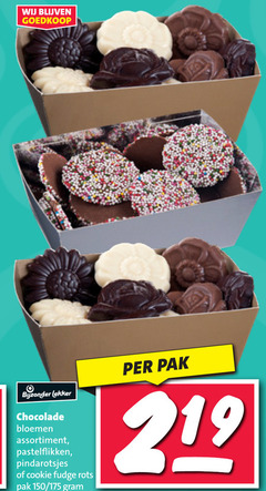  chocolade pindarotsjes 219 bijzonder bloemen assortiment cookie fudge rots pak 150 