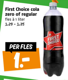  first choice cola 1 zero regular fles liter 