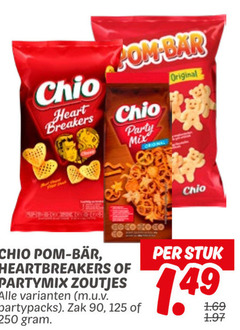  chio zoutjes 60 90 250 heart breakers bar party mix original co pom bear heartbreakers partymix partypacks zak stuk 