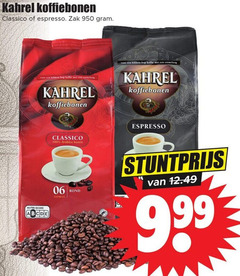  kahrel koffiebonen 100 950 classico espresso zak kop koffie cremelaag arabica bonen 06 sterkte rond 