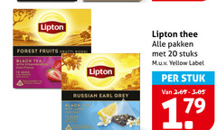  lipton thee 20 forest fruits frutti rossi black tea with strawberries from france nero russian earl grey lemon spain pakken stuks yellow label stuk 