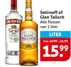  smirnoff glen talloch wodka whisky 1 vodka blended scotch choice flessen liter 