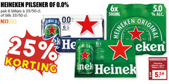  heineken 0.0 blikjes bier 6 25 33 pilsener pak 50 blik nix18 end pack 6x 500ml original 