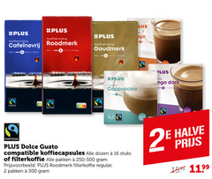  plus huismerk dolce gusto capsules koffie 1 2 6 12 14 16 500 snelfiltermaling zacht roodmerk fairtrade lus goudmerk les go cappuccino dark nescafe compatible koffiecapsules dozen stuks filterkoffie pakken regular halve 