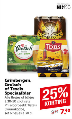  texels grolsch grimbergen speciaalbieren 6 18 25 30 1615 jaar legitimatie alcohol nix18 beer 6x frisse lentebok fris zacht speciaalbier blikjes skuumkoppe tripel tarwebier 