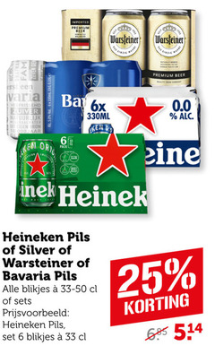  heineken silver warsteiner bavaria 0.0 blikjes bier 6 10 25 33 varia verfrissend zuiver natuurlijk mineraalwater 330ml orig imported premium beer das einzig quality from germany bay 6x pack pils 