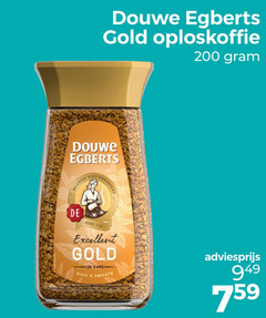  douwe egberts oploskoffie 120 200 gold meester joure excellent koffiecups smooth 