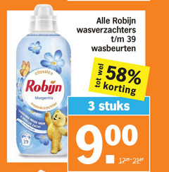  robijn wasverzachter 3 classics morgenfris langdurig frisse geur zacht wasverzachters wasbeurten stuks 00 90 