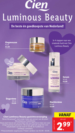  4 5 15 30 50 cien luminous beauty nederland ml 2 99 tip mama dag day 3 night gezichtsverzorging extract plant antioxidant wijze droge huid hydrateren langer gebruik huidtextuur zichtbaar varieeren 3.99 stappen cell regeneration face serum premium formula with gives skin resilience for all types 