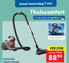  7 philips zakloze stofzuiger woensdag lidl.nl zuigkracht stuk 