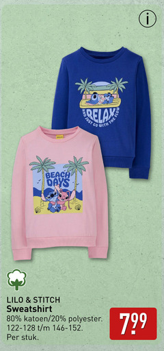  20 80 ei www beach days and just go relax stitch sweatshirt katoen polyester stuk 