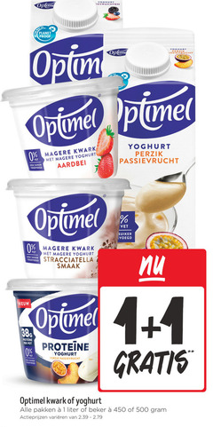  optimel kwark drinkyoghurt 1 4 450 500 yoghurt to planet proof passievrucht vet suiker aardbei perzik proteine pot stracciatella pakken liter beker varieeren 