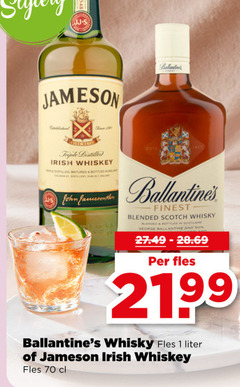  jameson ballantines whisky 1 ballantine since triple distilled irish whiskey le matured bottled john finest blended scotch scotland george and fles liter 