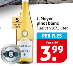  witte wijn 5 8 rond hamersma vin cepage pinot blanc meyer fles liter 
