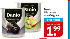  danone danio kwark 450 romige stracciatella mango kiwi banaan bekers stuk 