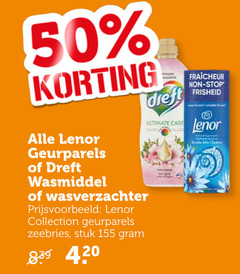 lenor dreft wasmiddel wasverzachter 50 geurparels collection zeebries stuk ultimate care stop 