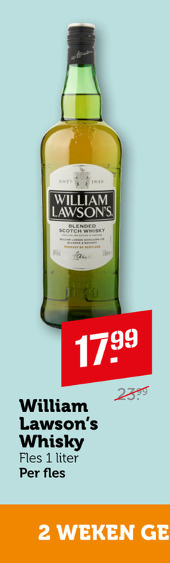  william lawsons whisky 1 2 blended scotch lime fles liter weken 