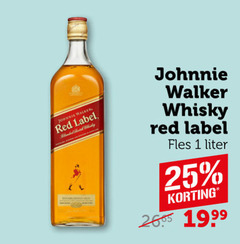  johnnie walker whisky 1 25 red label fles liter 