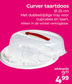  curver taartdoos 25 cm dubbelzijdige tray cupcakes taart 