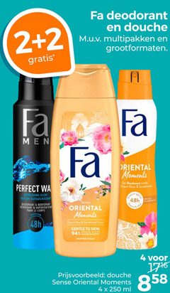  fa douchegel deodorant 2 4 250 1776 men wa refreshing scent parfum rafraichissant bodyspray vaporisateur pour le corps protection douche multipakken grootformaten sense oriental moments desert rose sandalwood gentle to skin naturally ingredients shower cream protects without bacteria ml 