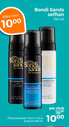  1 150 10 bondi sands selftan ml ond sand san australian tan self tanning dark salon quality coconut scent oz 150ml foam hour express dual action formula fragrance free light medium stuk 