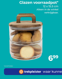  12 koekjes glazen voorraadpot cm trekpleister 