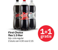  first choice cola 1 2 fins fles liter regular stuks 