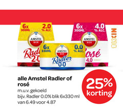  amstel radler bier 25 6x 300ml 2.0 330ml 0.0 rosee blik ml 