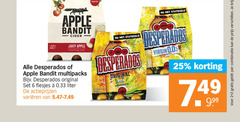  apple bandit desperados appelcider speciaalbieren 2 6 25 cider juicy frisse zachte multipacks original fruitig combinatie virgin 0.0 citrus liter varieeren beer 