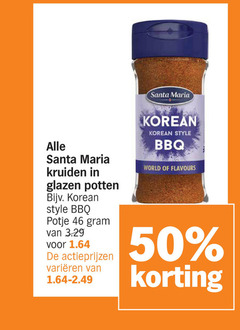 46 50 santa maria kruiden glazen potten korean style bbq potje varieeren world flavours 