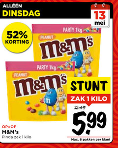  m en ms chocoladepindas 1 6 13 peanut party 1kg pinda zak kilo 5 99 pakken 