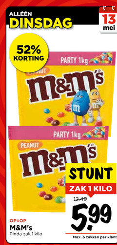  m en ms chocoladepindas 1 6 13 party 1kg peanut pinda zak kilo 5.99 zakken 