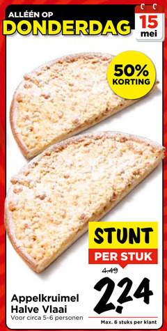  appelkruimelvlaai 6 15 50 appelkruimel halve vlaai circa personen stuk stuks 