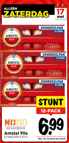  amstel blikjes bier 12 17 18 25 33 1870 zaterdag pilsener jaar legitimatie alcohol pils pack blik 6x 