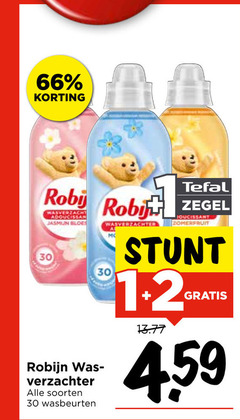  robijn wasverzachter 30 verzachter soorten wasbeurten tefal robin zegel zomerfruit 1.2 