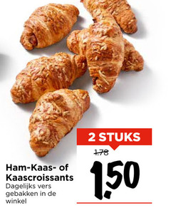  2 ham kaas kaascroissants dagelijks vers gebakken stuks 